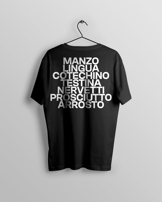 T-shirt nera bollito misto